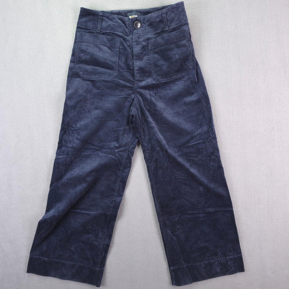 Maeve Anthropologie Colette Pants Navy Blue Wide Leg Corduroy 27 High Rise Boho
